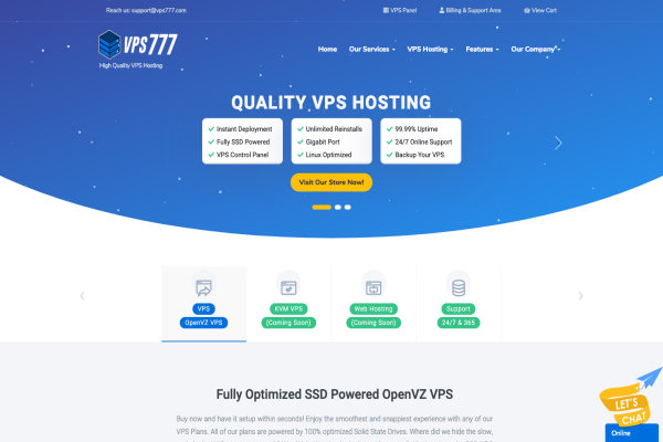 #优惠# VPS777 - $20/年 OpenVZ 1核 1G 10G 1T 1G 洛杉矶