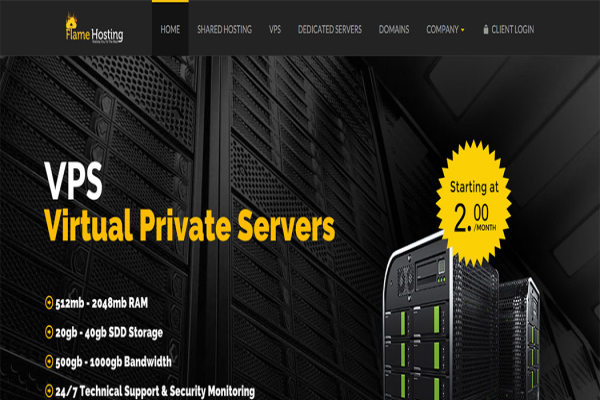 #优惠# FlameHosting - $2/mo KVM 1核 256M 50G 5T 100Mbps 洛杉矶
