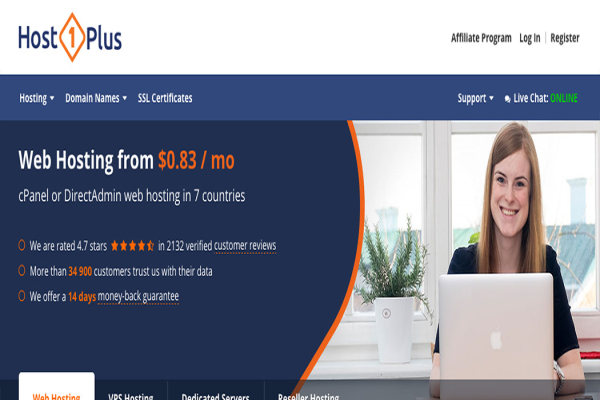 #六折# Host1plus - $1.5/mo VZ 1核 256M 20G 500G 50Mbps 洛杉矶