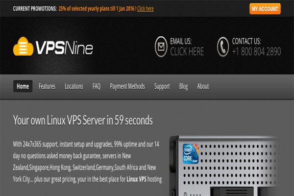 #七折# VPSNine - $7/mo VZ 1核 256M 30G 400G 1Gbps 香港SL